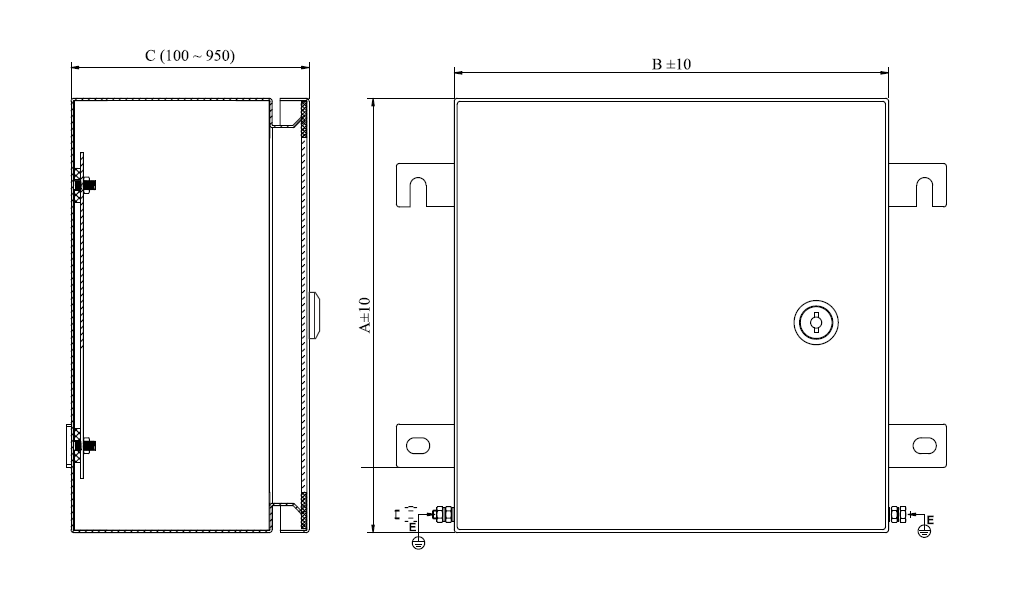 IP66 Stainless Steel Enclosures with gland